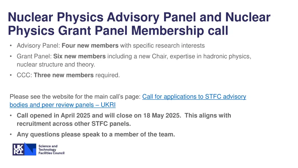 nuclear physics advisory panel and nuclear