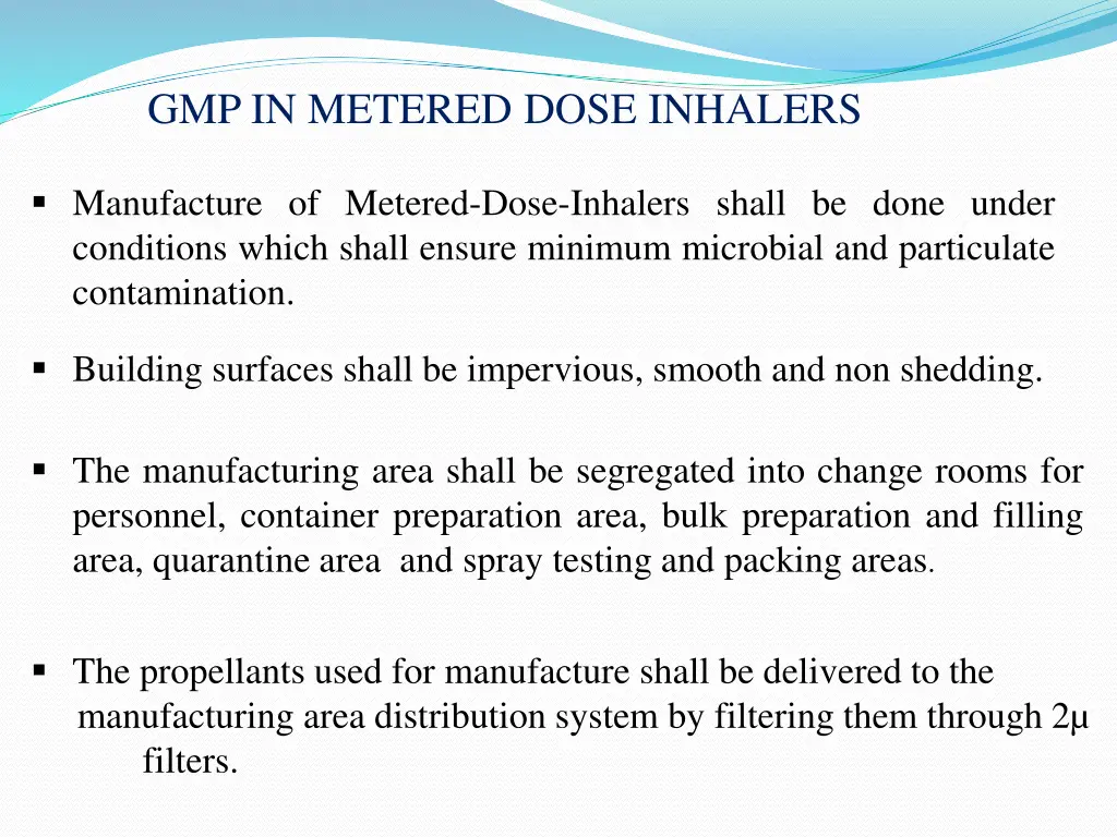 gmp in metered dose inhalers