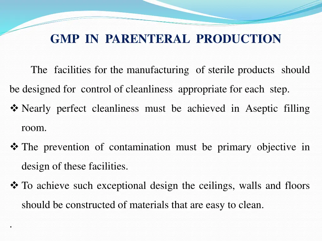 gmp in parenteral production