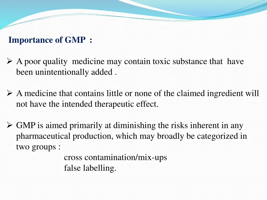 importance of gmp