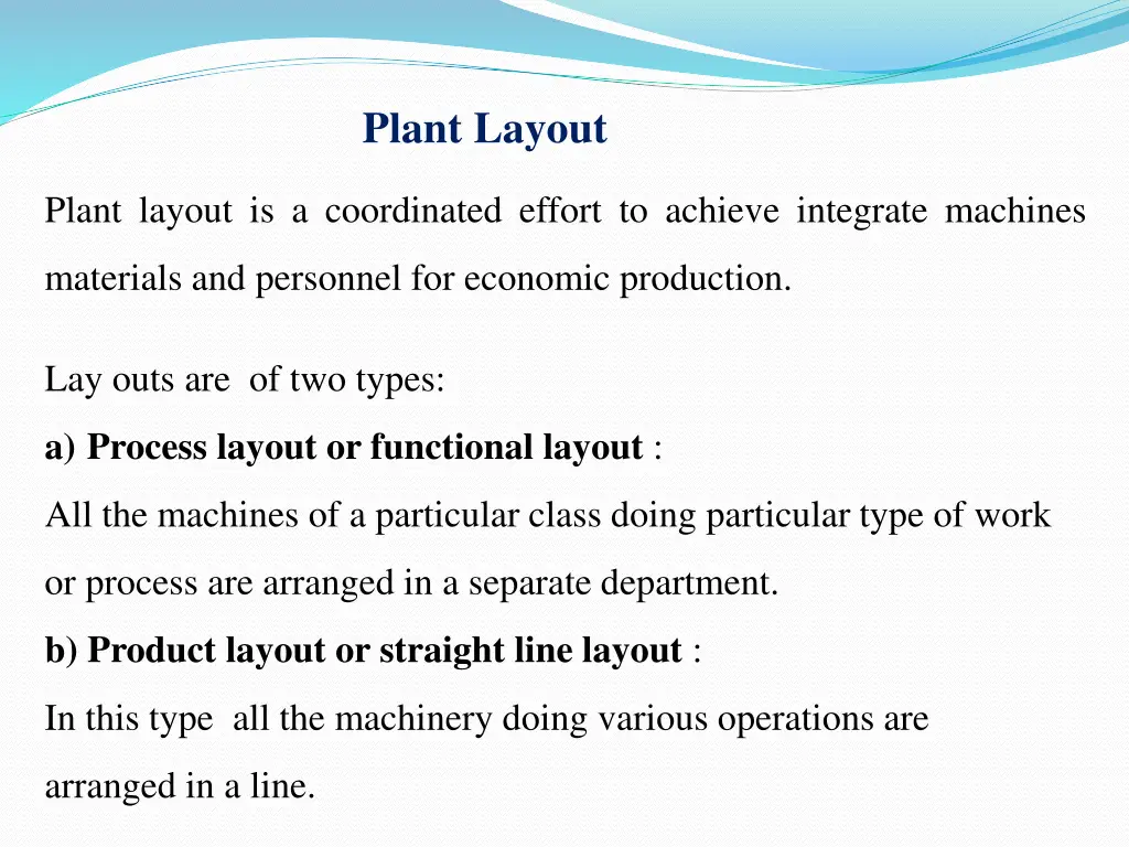 plant layout