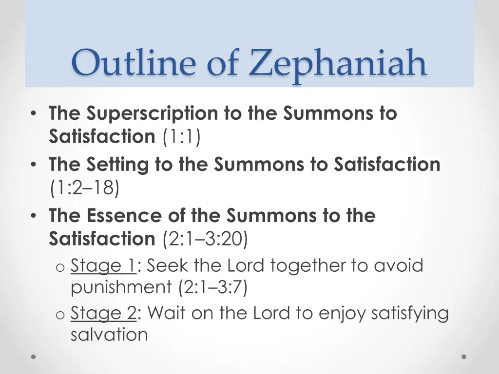 outline of zephaniah