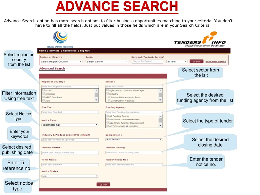 advance search