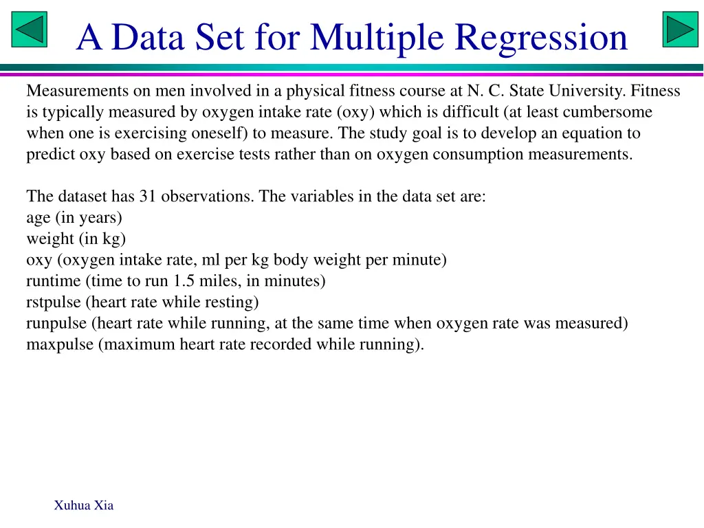 a data set for multiple regression