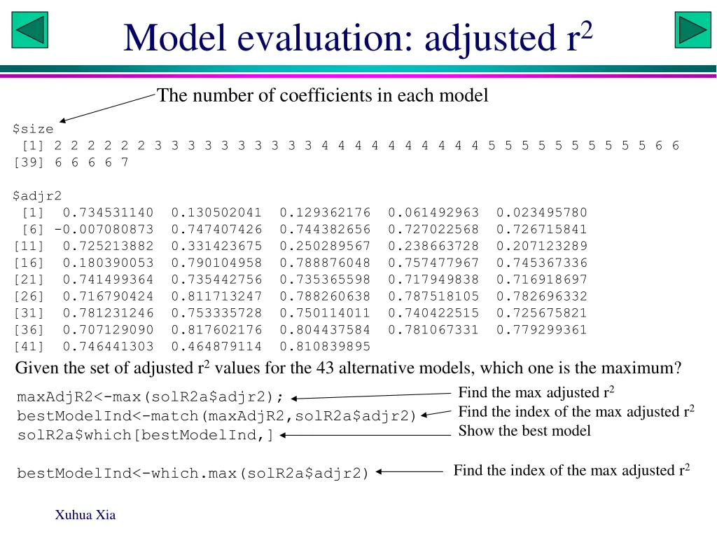 model evaluation adjusted r 2