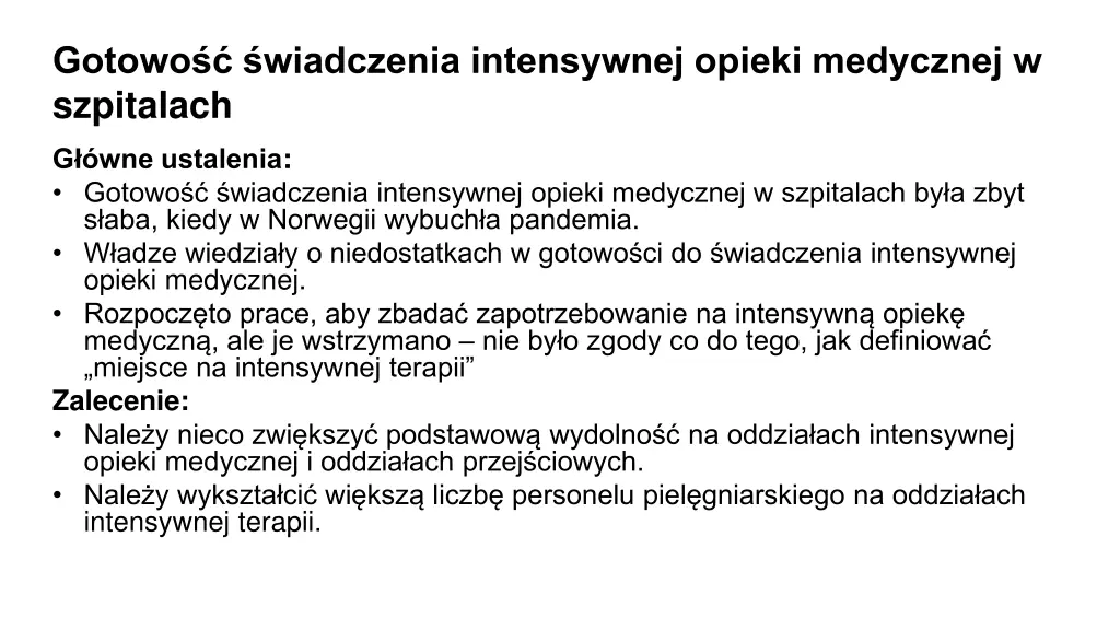 gotowo wiadczenia intensywnej opieki medycznej