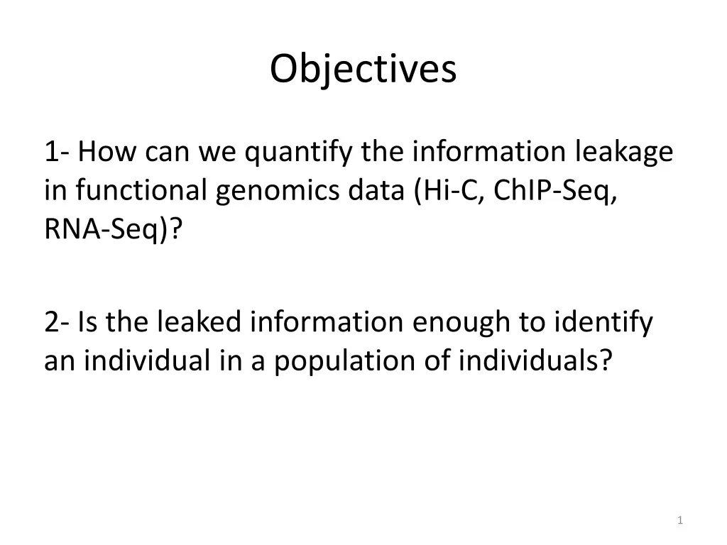 objectives