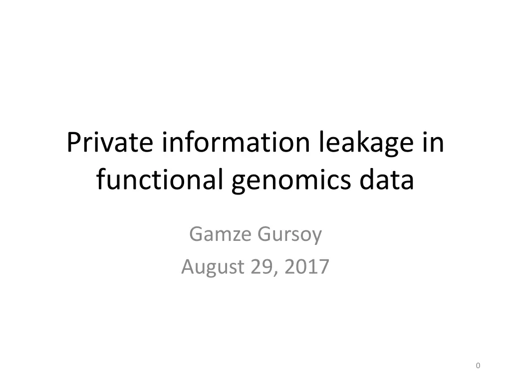 private information leakage in functional