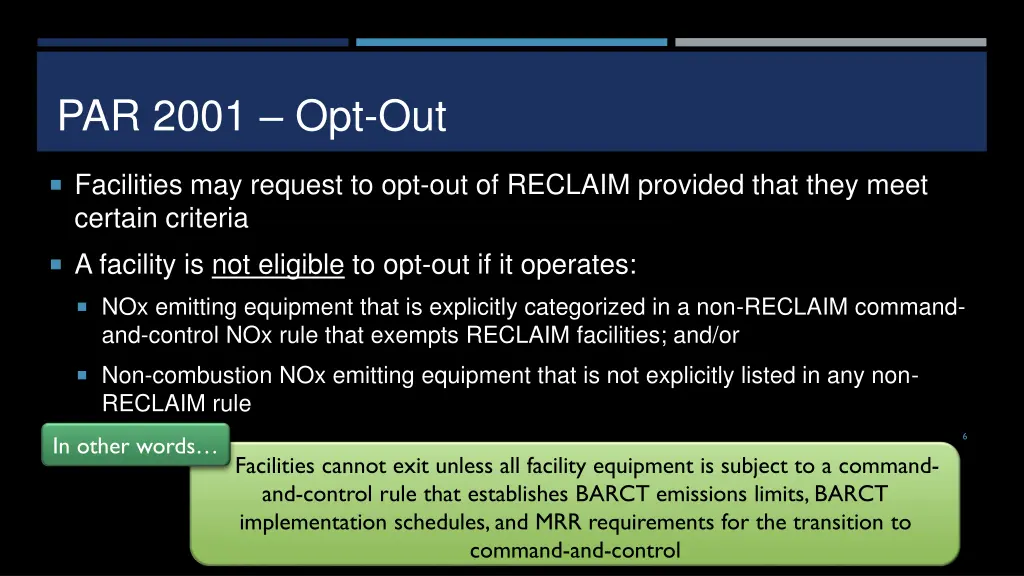 par 2001 opt out