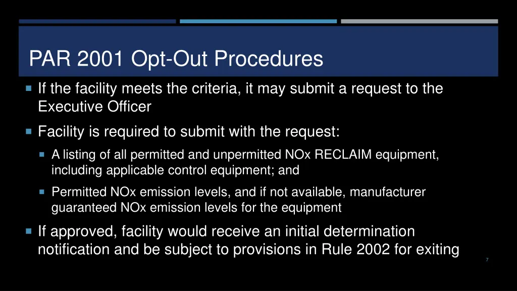 par 2001 opt out procedures