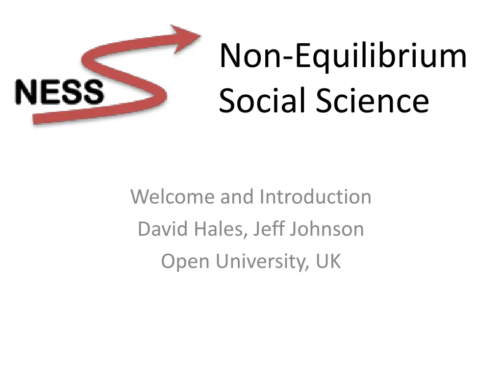 non equilibrium social science