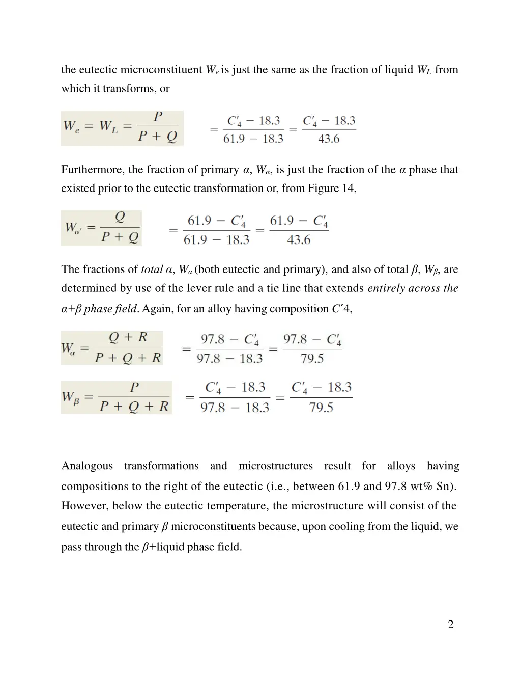the eutectic microconstituent w e is just