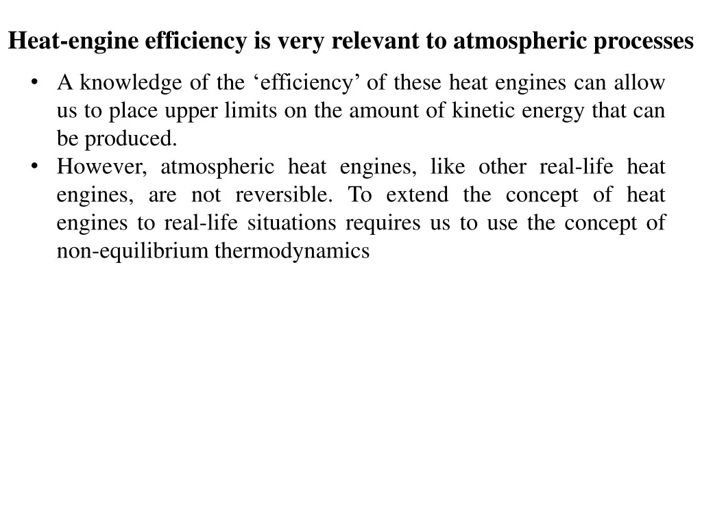 heat engine efficiency is very relevant 1