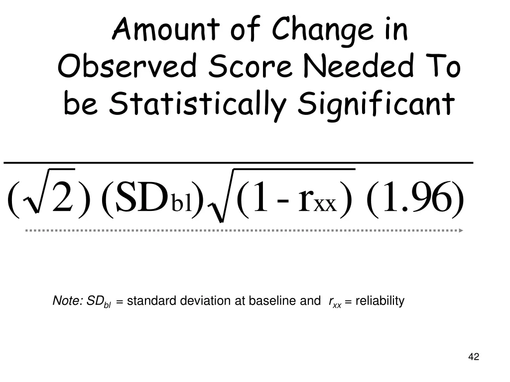 amount of change in observed score needed