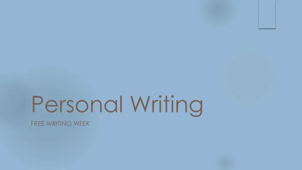 personal writing free writing week