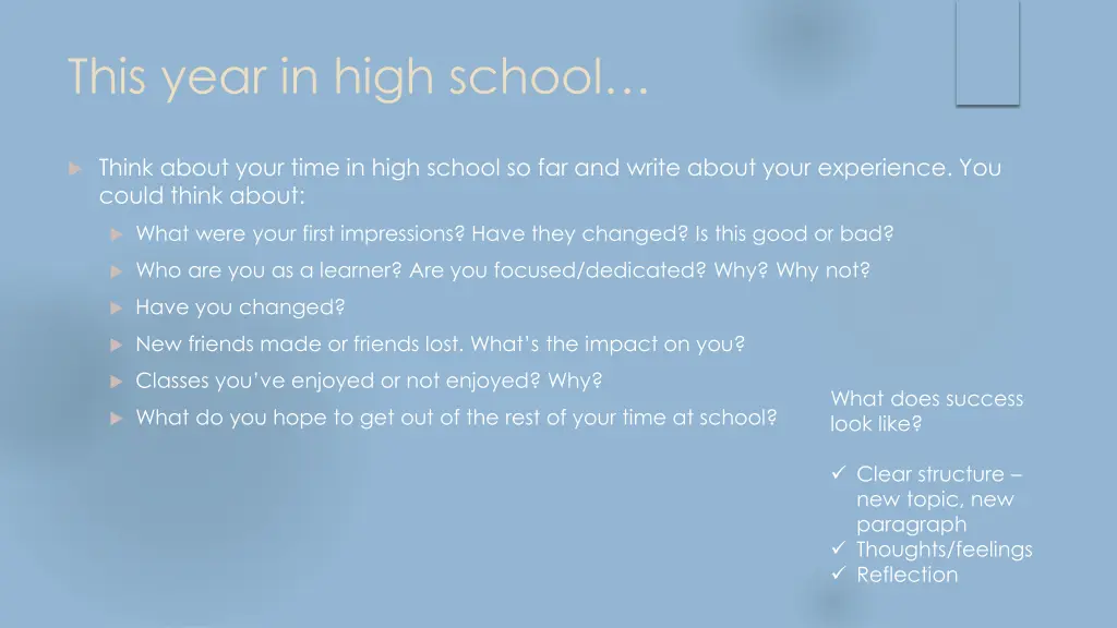 this year in high school