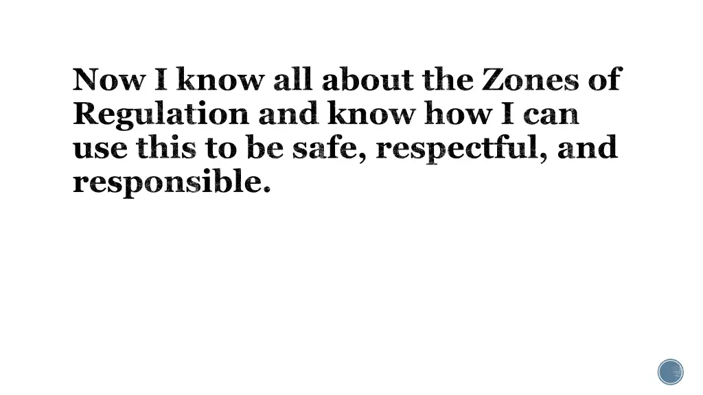 now i know all about the zones of regulation