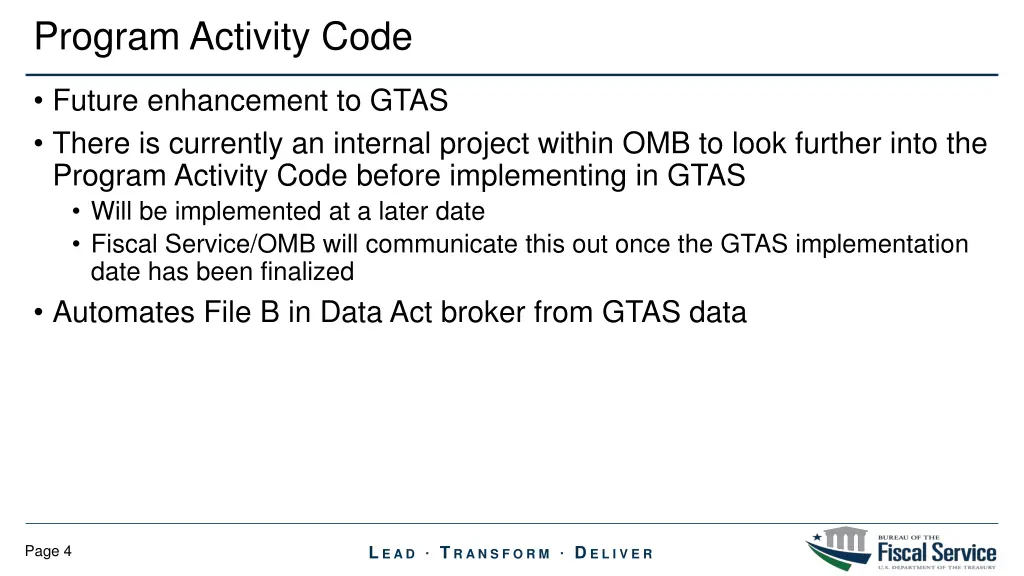 program activity code