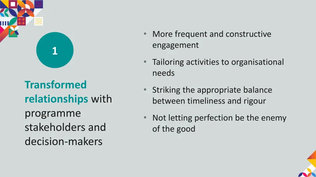 more frequent and constructive engagement