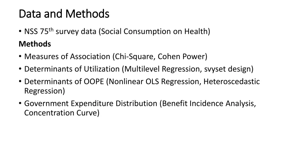 data and methods data and methods