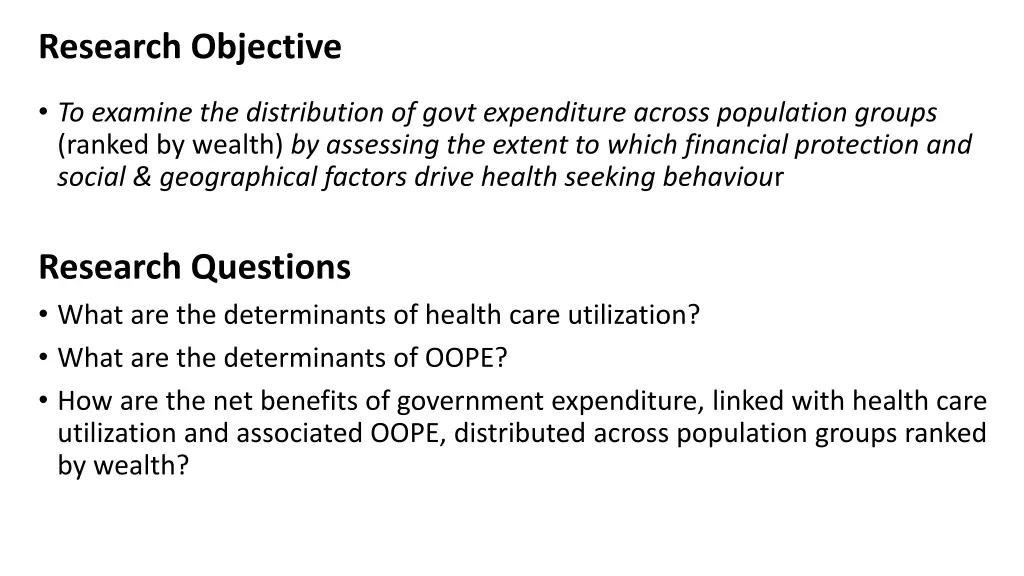 research objective