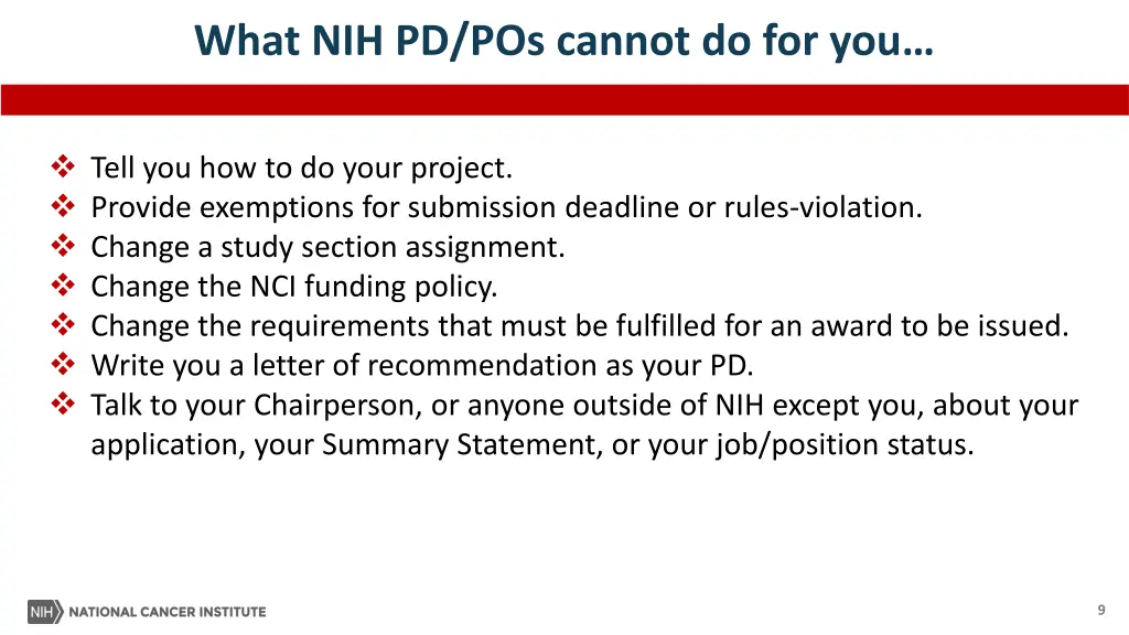 what nih pd pos cannot do for you