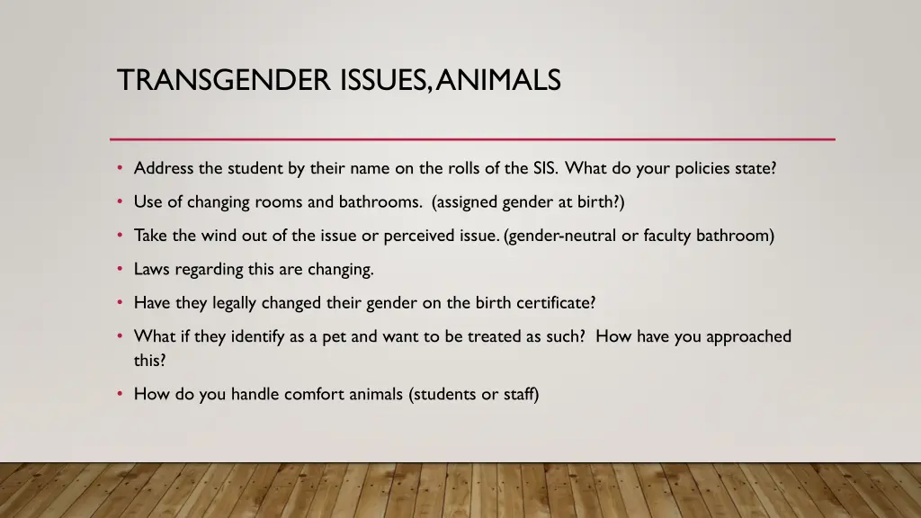 transgender issues animals
