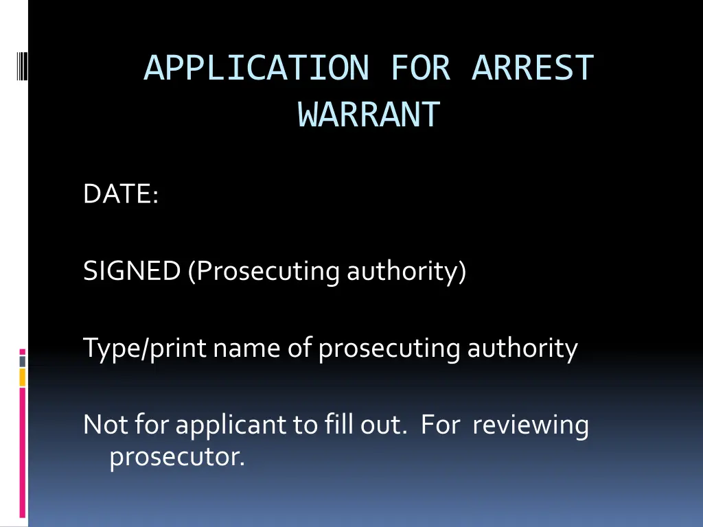 application for arrest warrant 1
