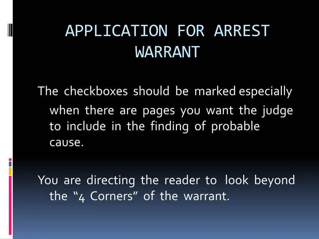 application for arrest warrant
