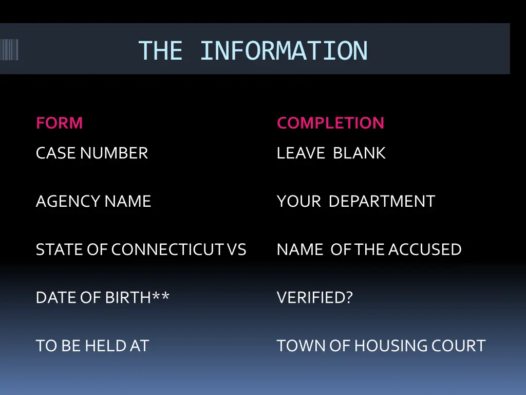 the information 1