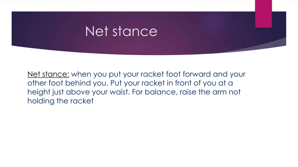 net stance