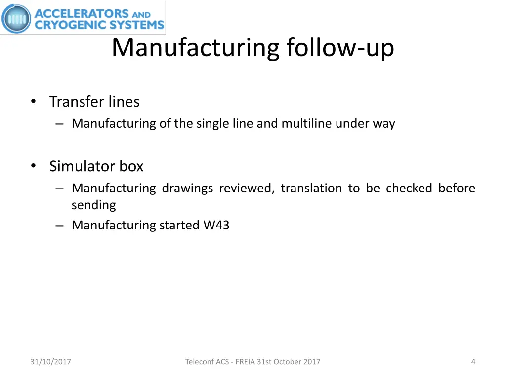 manufacturing follow up 2