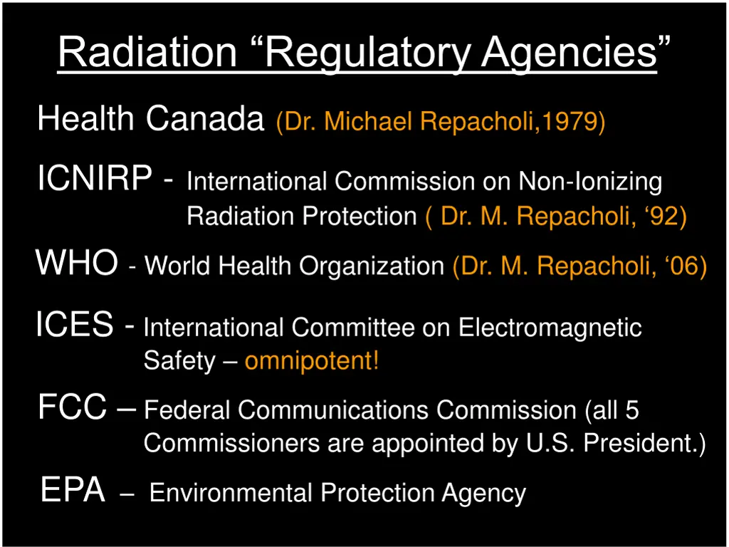 radiation regulatory agencies
