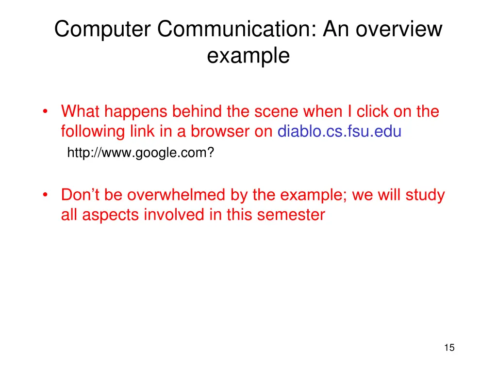 computer communication an overview example