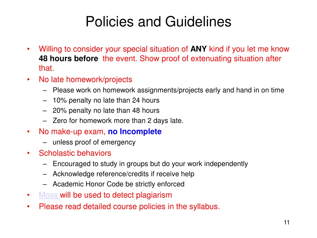 policies and guidelines