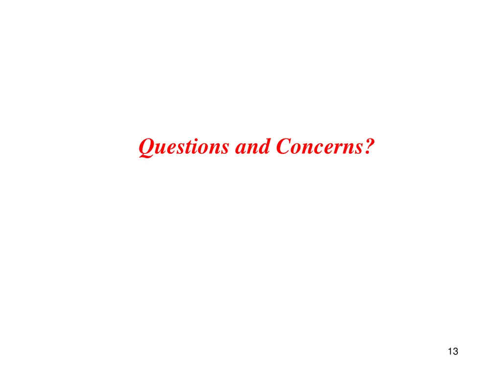 questions and concerns