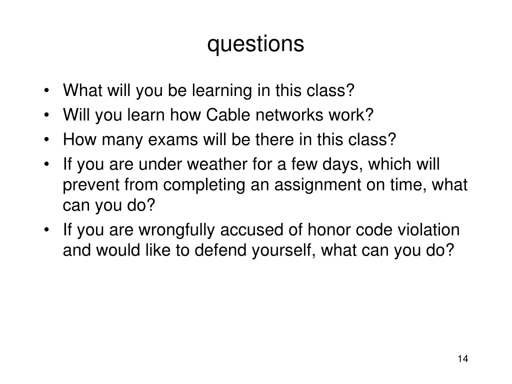 questions