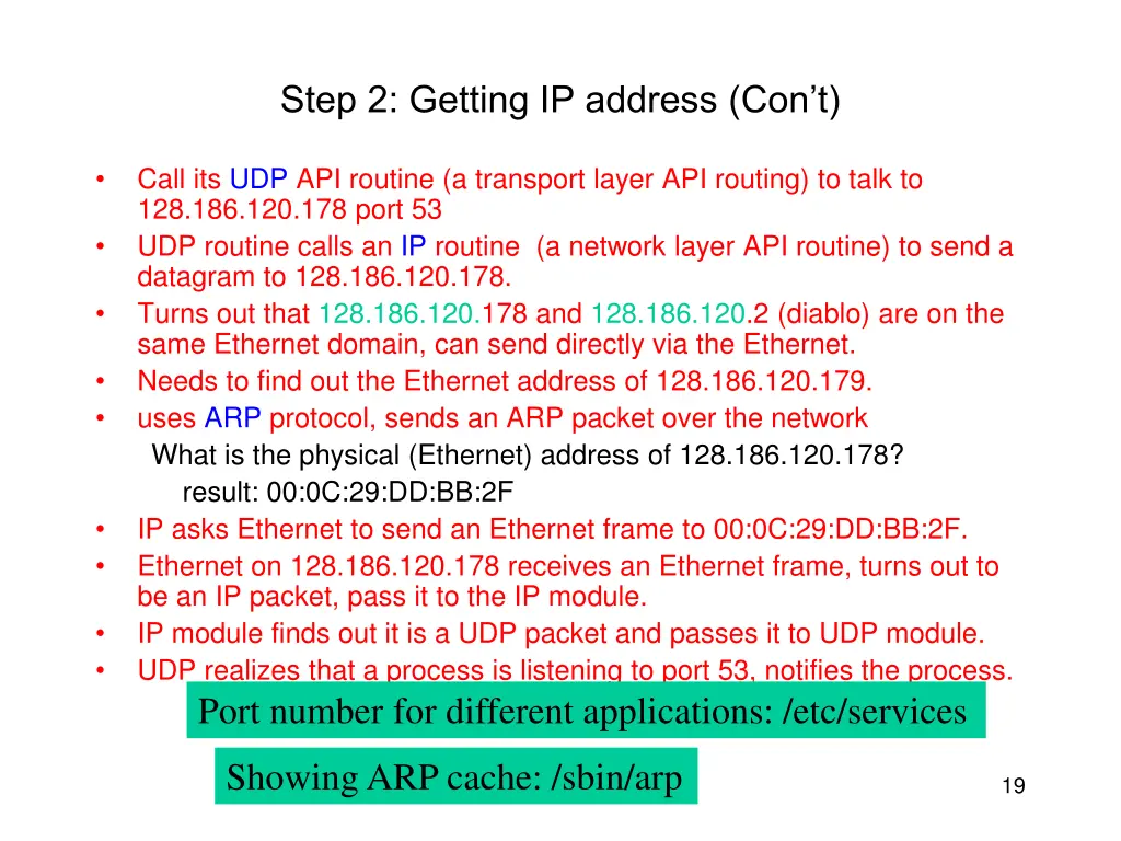 step 2 getting ip address con t