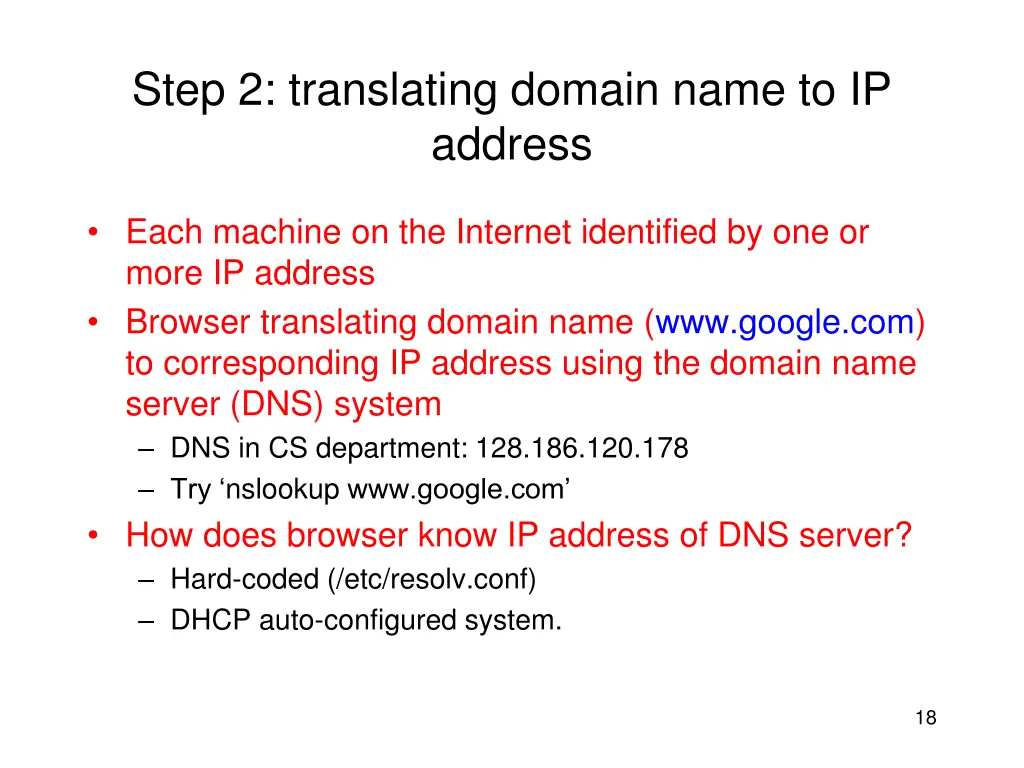 step 2 translating domain name to ip address