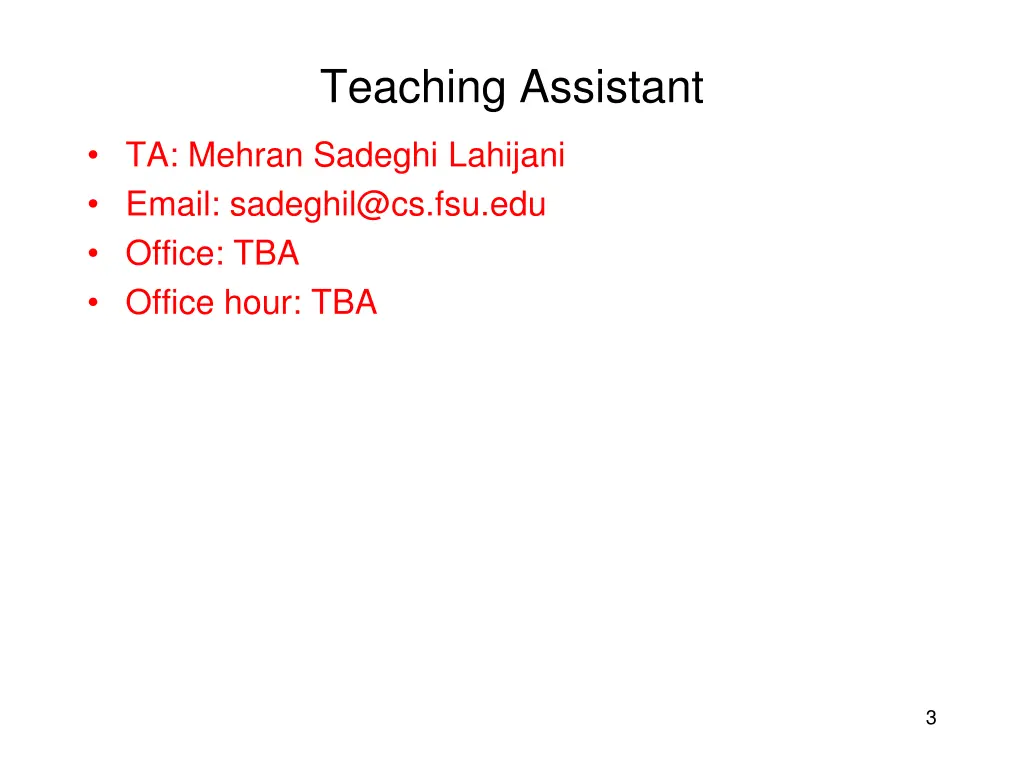 teaching assistant