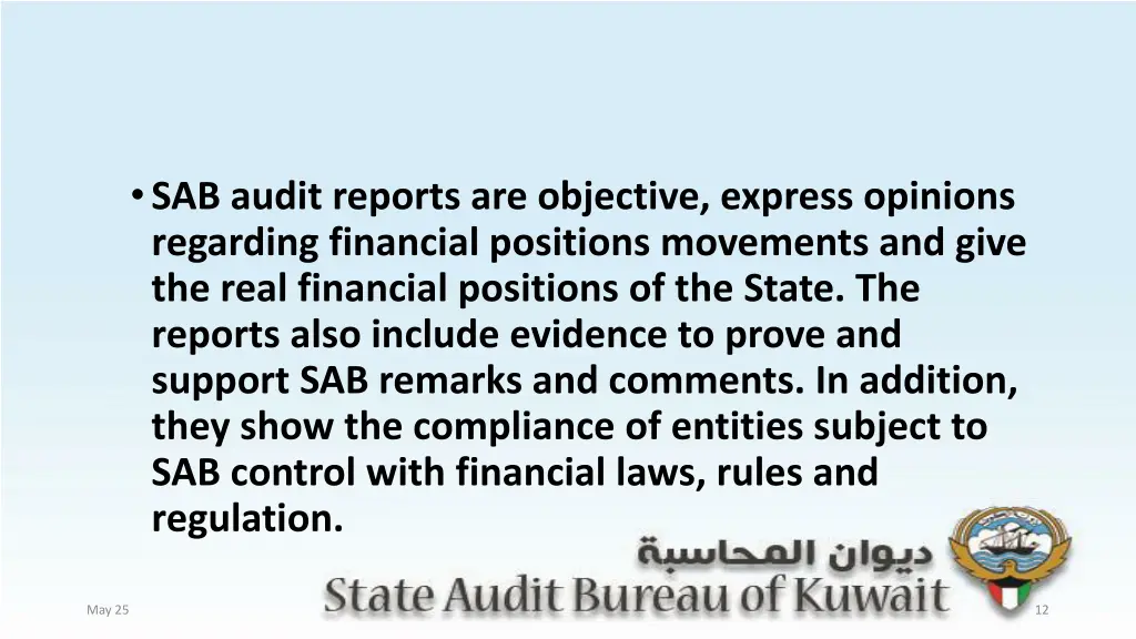 sab audit reports are objective express opinions