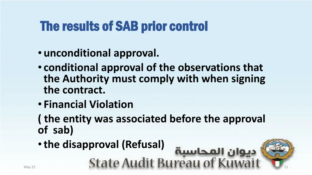 the results of sab prior control the results