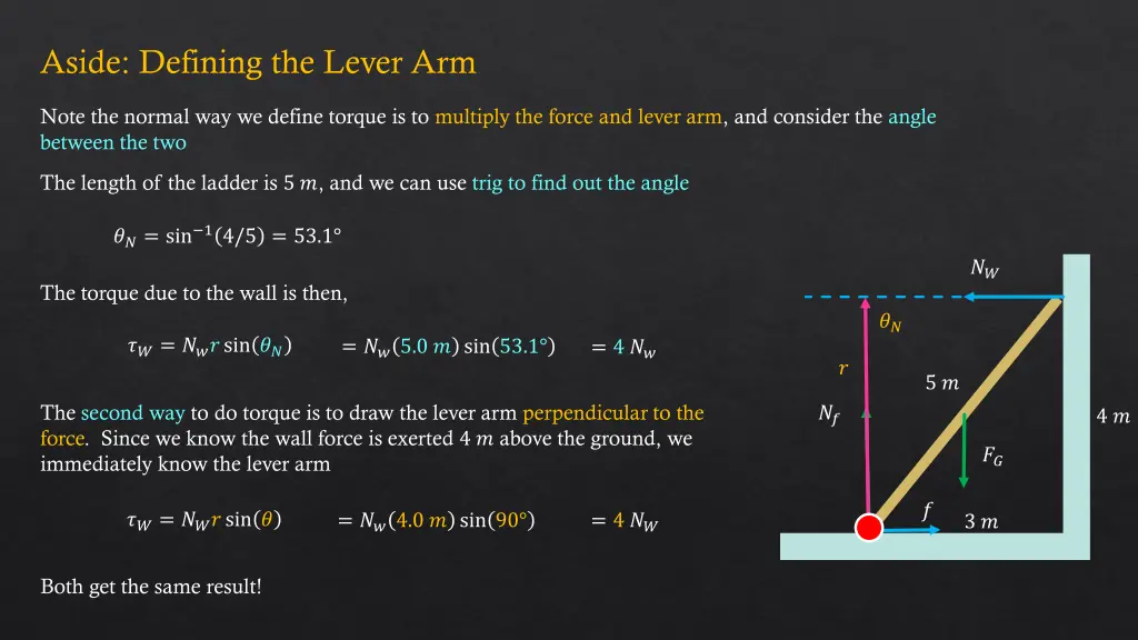 aside defining the lever arm 1