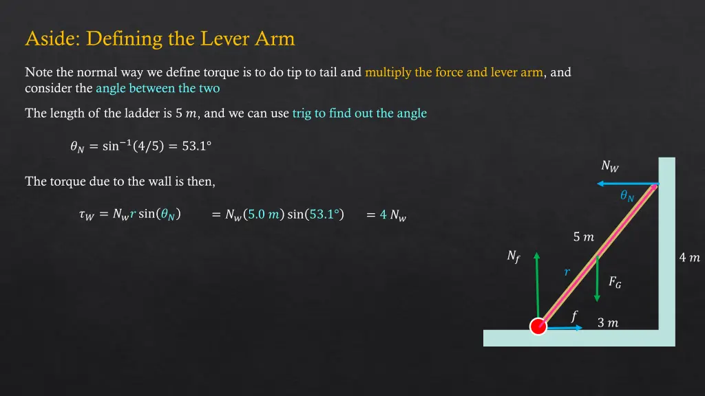 aside defining the lever arm