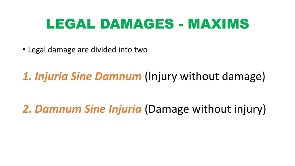 legal damages maxims