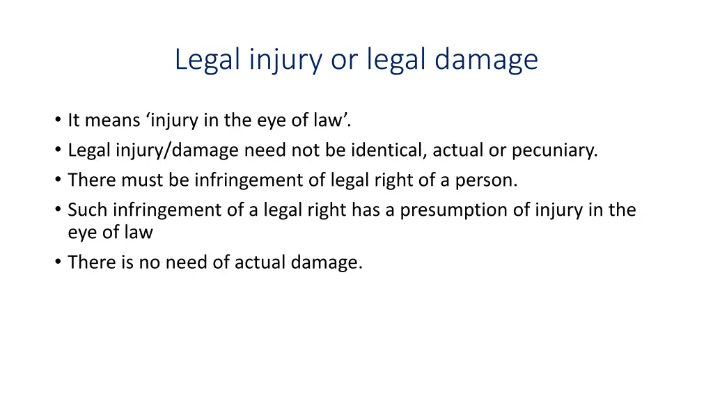legal injury or legal damage
