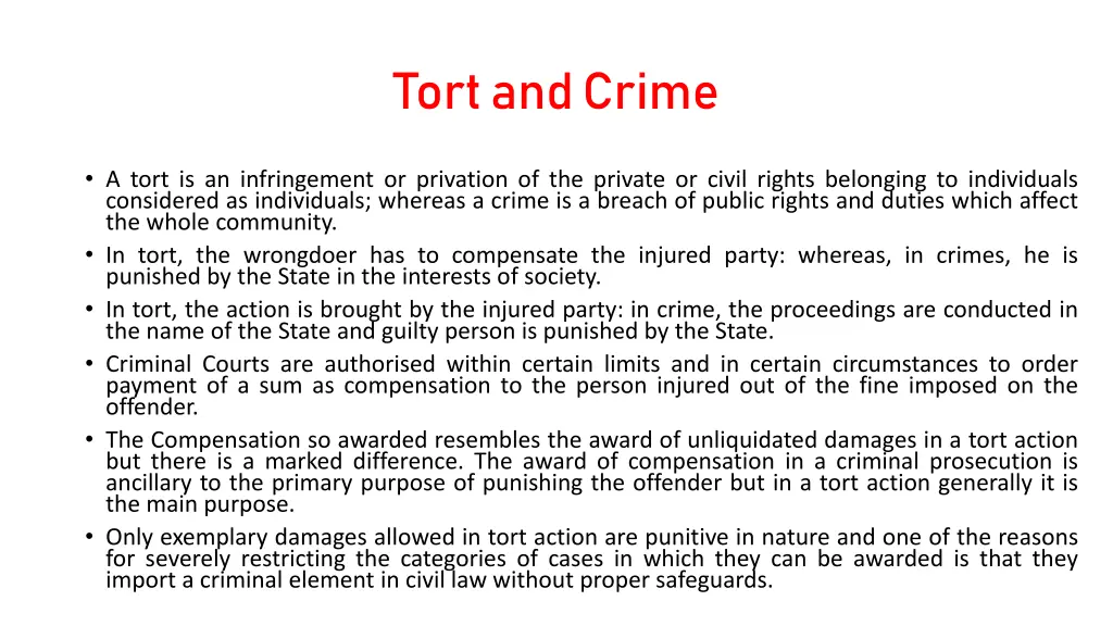 tort and crime