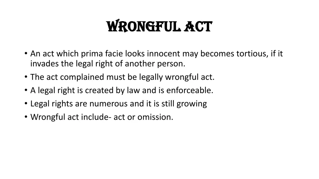 wrongful act wrongful act