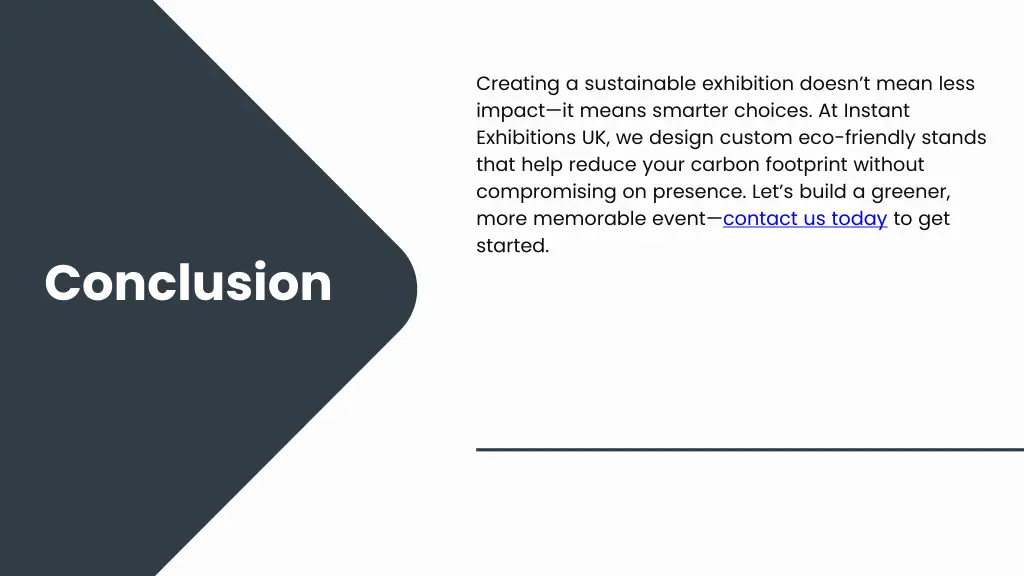creating a sustainable exhibition doesn t mean