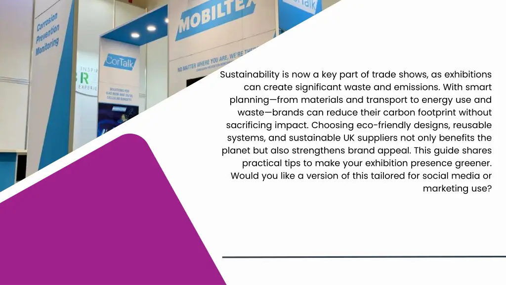 sustainability is now a key part of trade shows